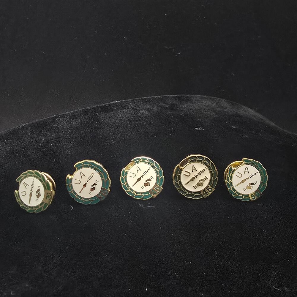 United Association Plumbers Pipefitter Pin Awards Anniversary